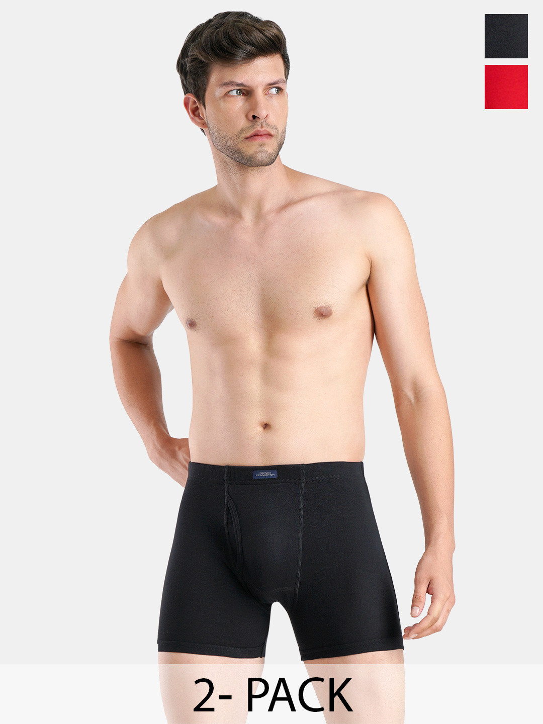 French Connection Pack Of 2 Trunks- OXFORDHAUTE RED-JET BLACK--HAUTE RED-JET BLACK