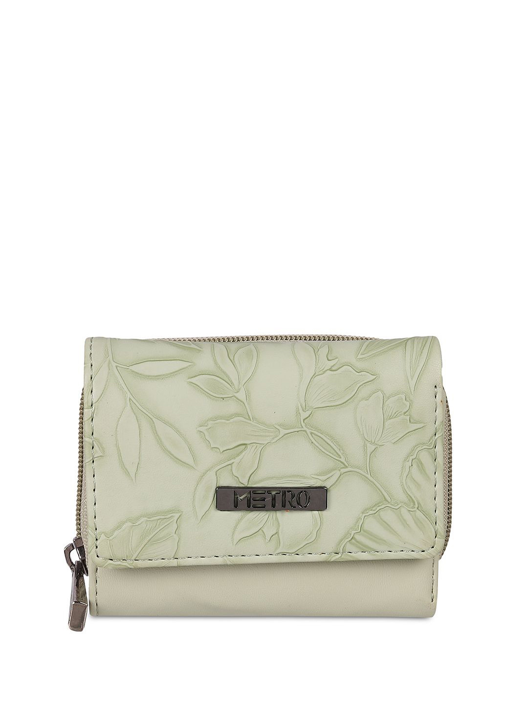 Metro Women Textured Zip Around Wallet