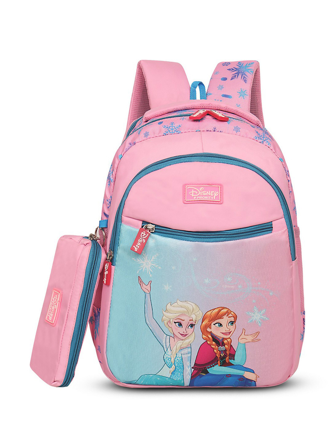 Priority Girls Disney Princess Elsa & Anna Printed School Backpack 20L