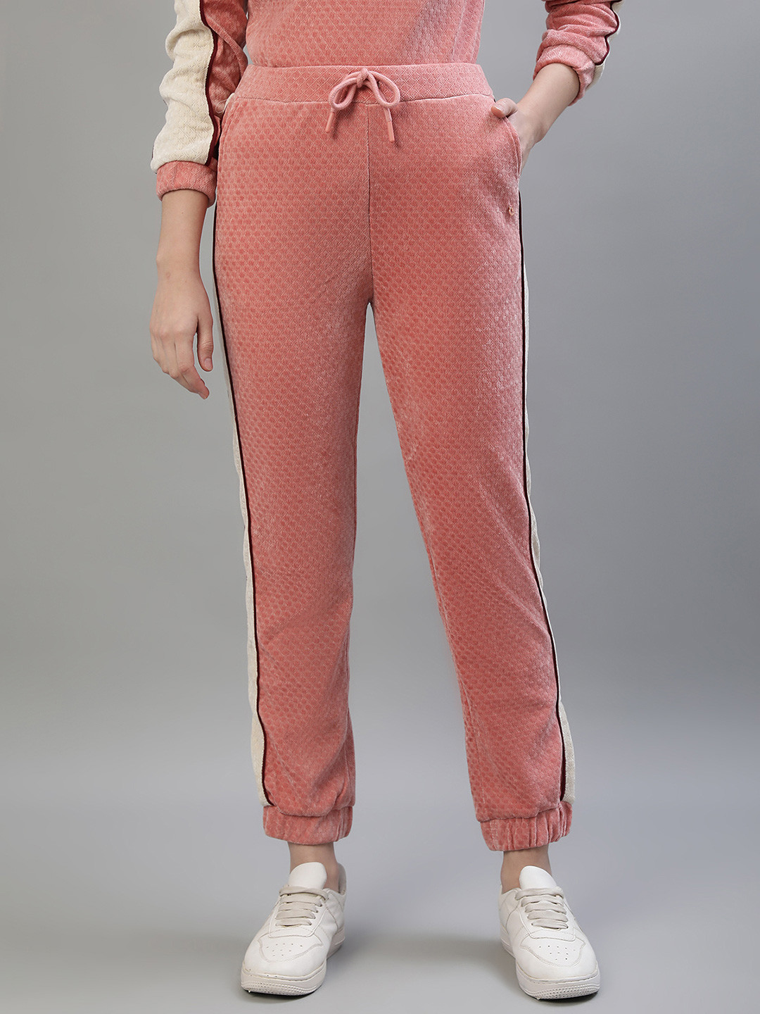 Iconic Women Colorblocked Mid Rise Track Pants