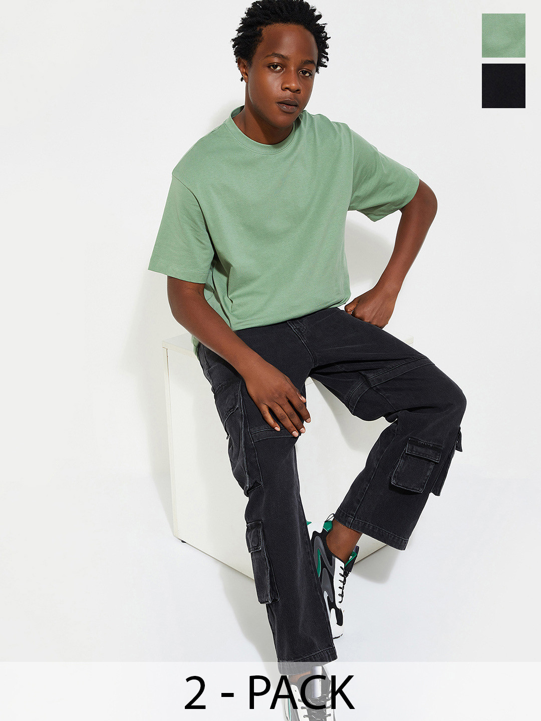 Max URB_N Pack Of 2 Men Solid T-shirt