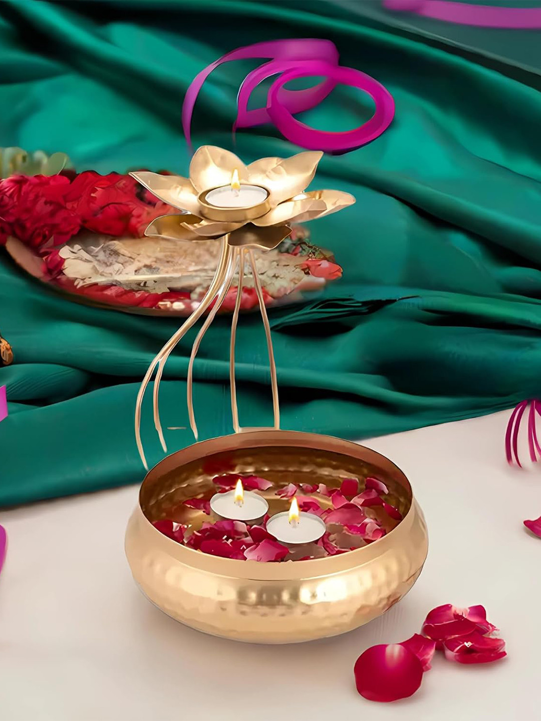 Special You Yellow Textured Metal Urli Bowl