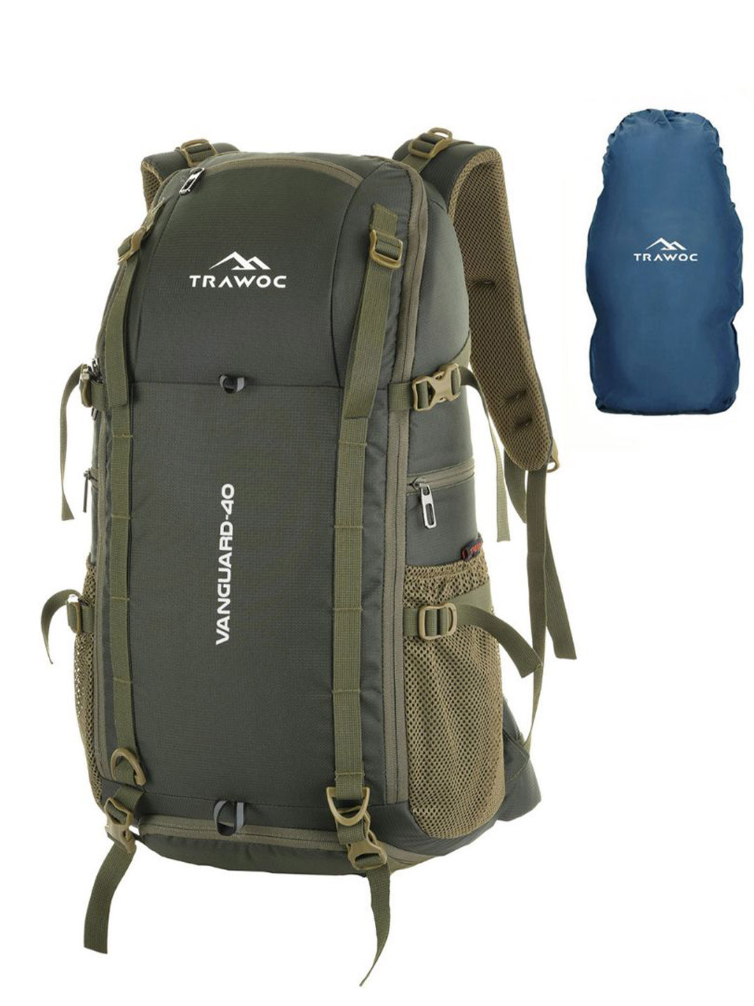 TRAWOC VANGUARD Solid 40L Travel Backpack with Shoe Compartment & Rain Cover