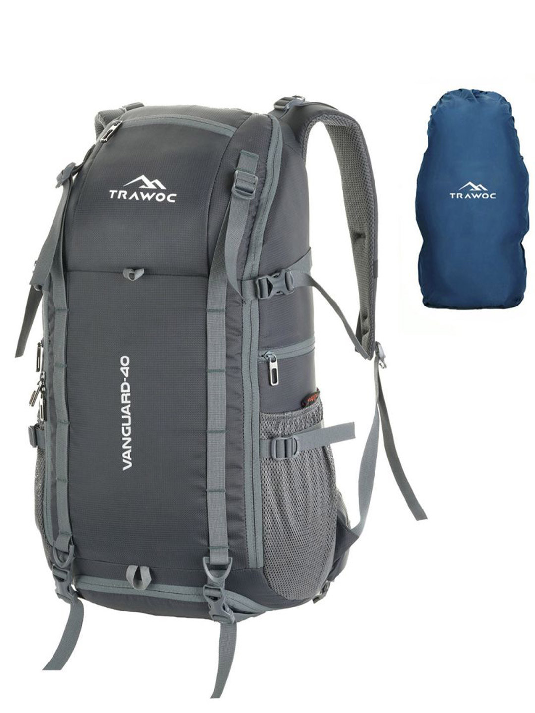 TRAWOC VANGUARD Solid 40L Travel Backpack with Shoe Compartment & Rain Cover