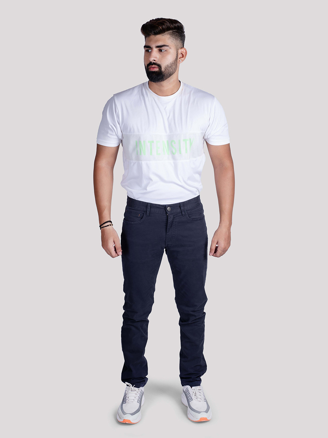 HUE & HIDE Men Relaxed Cotton Trousers
