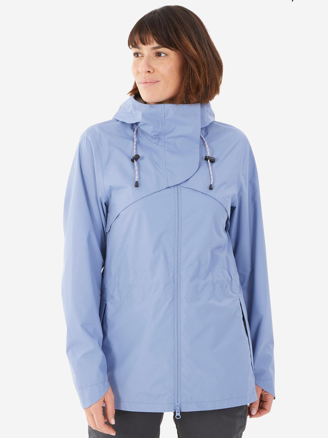 Decathlon QUECHUA - Women Blue Full Zip Multi Pocket Waterproof Rain Jacket