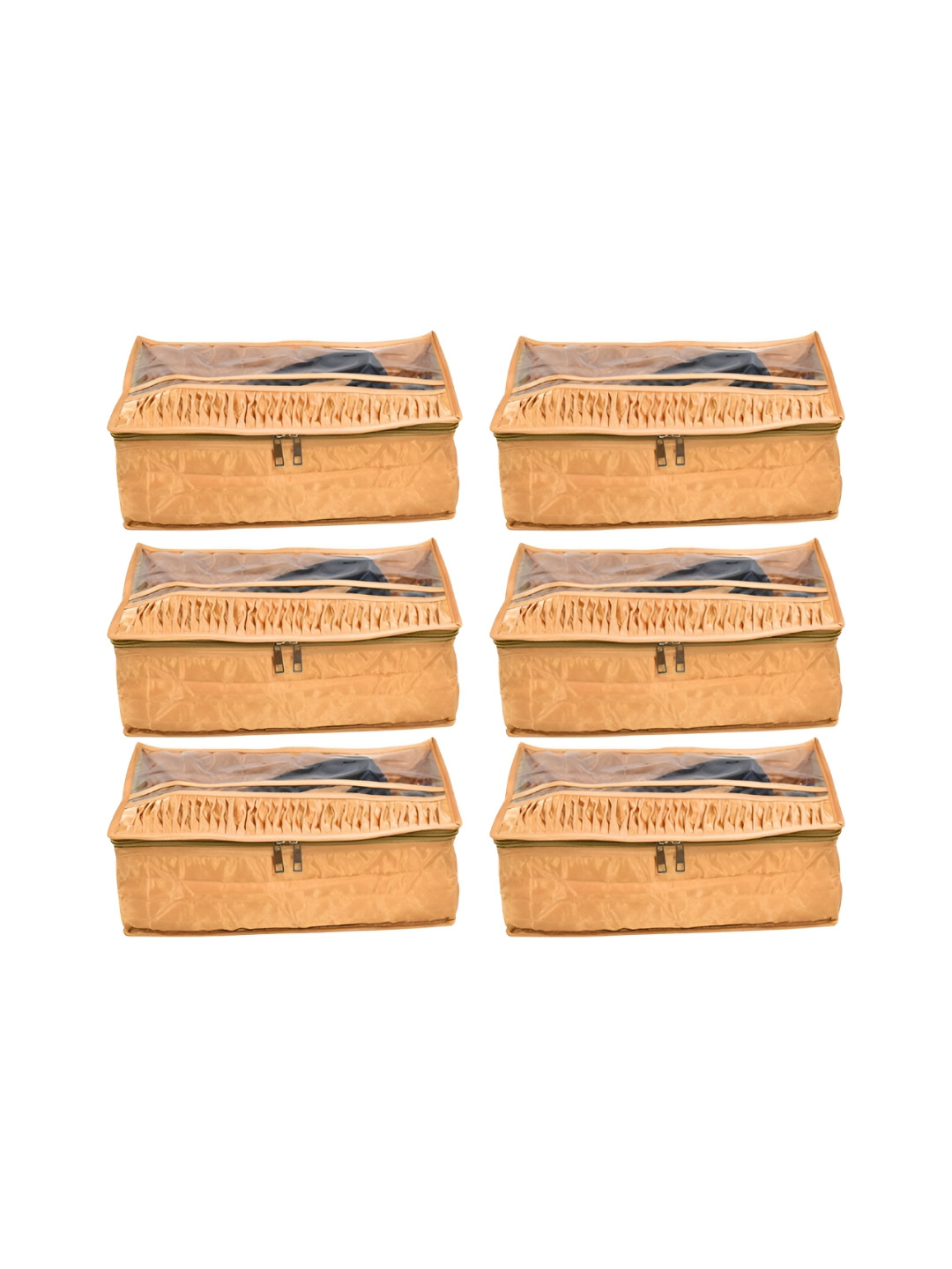 Ajabh Gold-Toned 6 Pieces Water Resistant Multi-Utility Satin Shoe Cover Bag Organisers