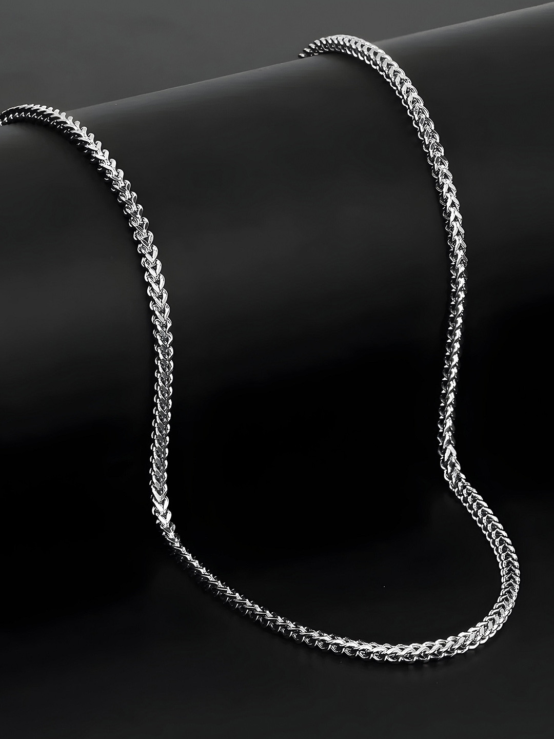 Minprice Men Stainless Steel Silver-Plated Link Chain