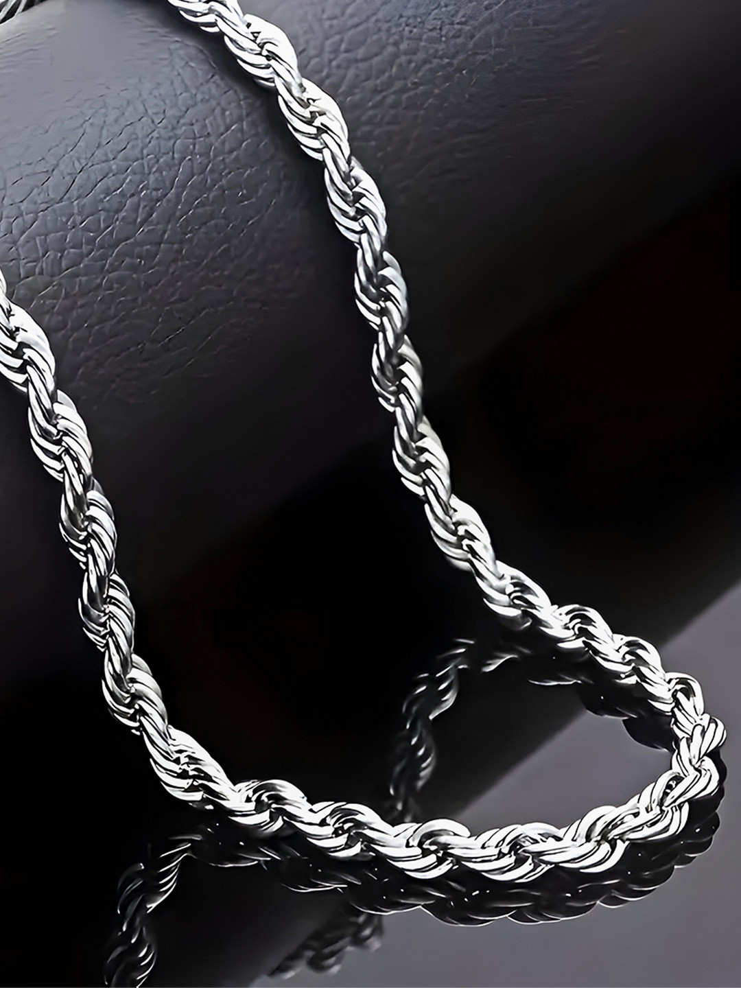 Minprice Men Stainless Steel Silver-Plated Link Chain