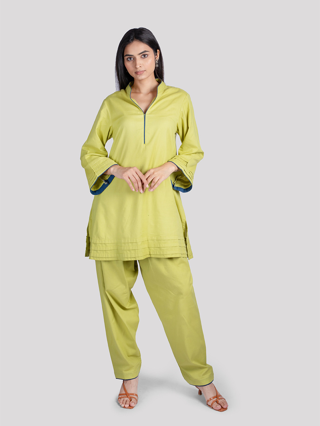 HUE & HIDE WOMEN COTTON CO ORD SET WITH COMFORT SALWAR