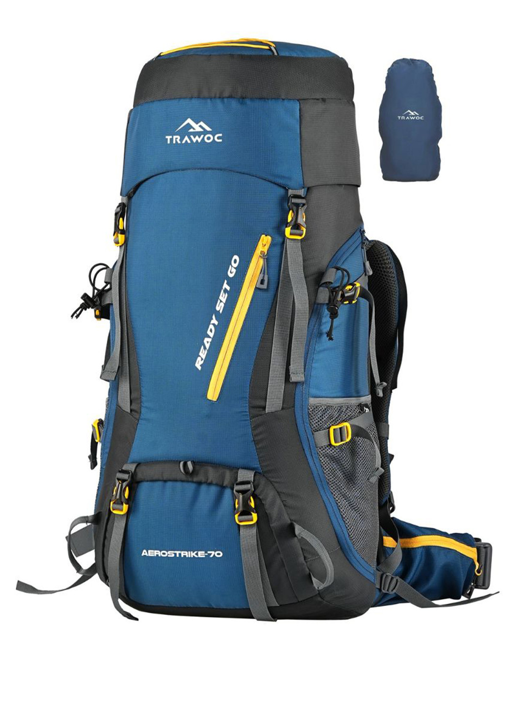 TRAWOC AEROSTRIKE Solid 70L Travel Rucksack With Rain Cover For Camping Hiking Trekking