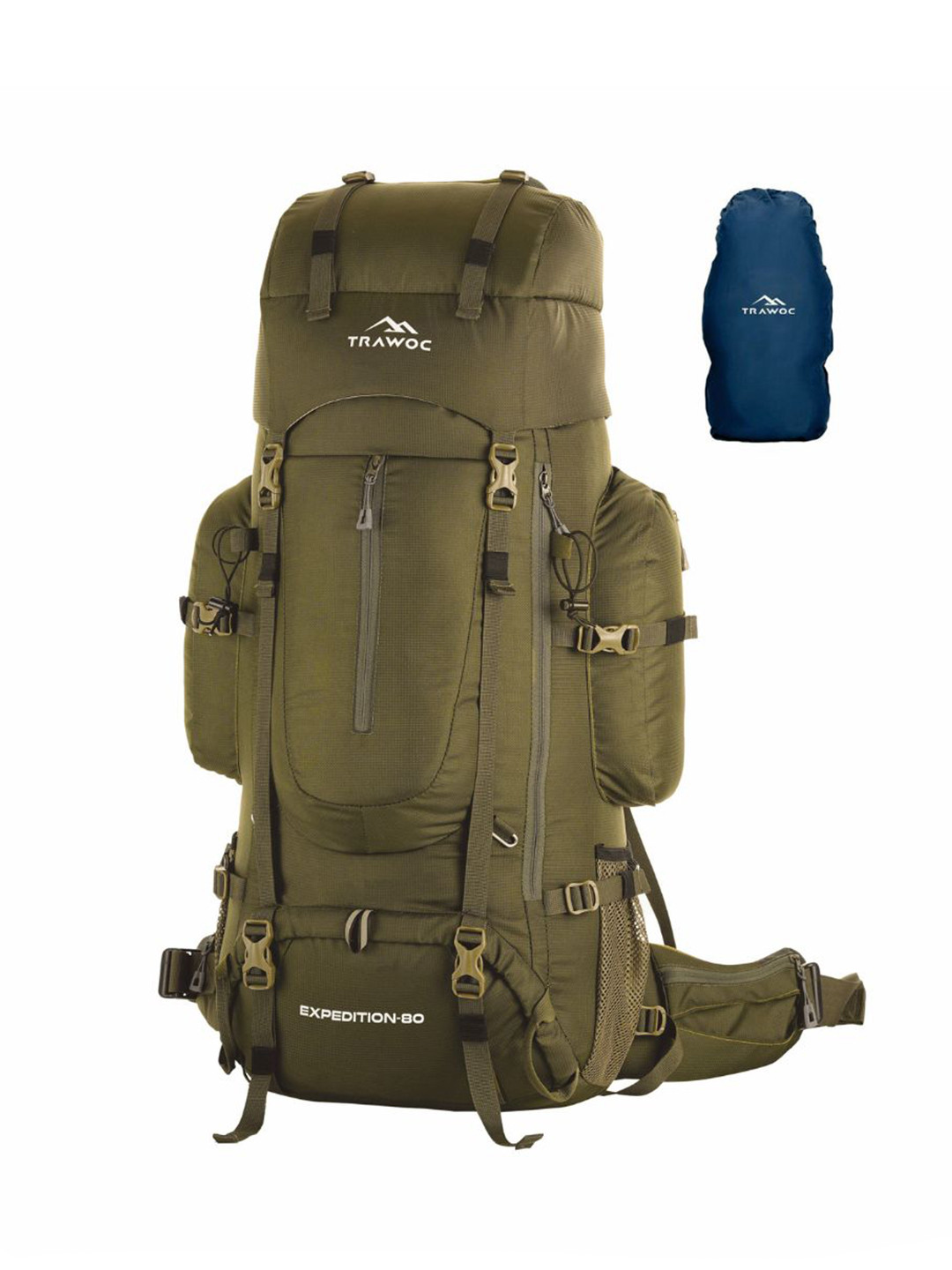 TRAWOC EXPEDITION Solid 80L Travel Rucksack With Rain Cover