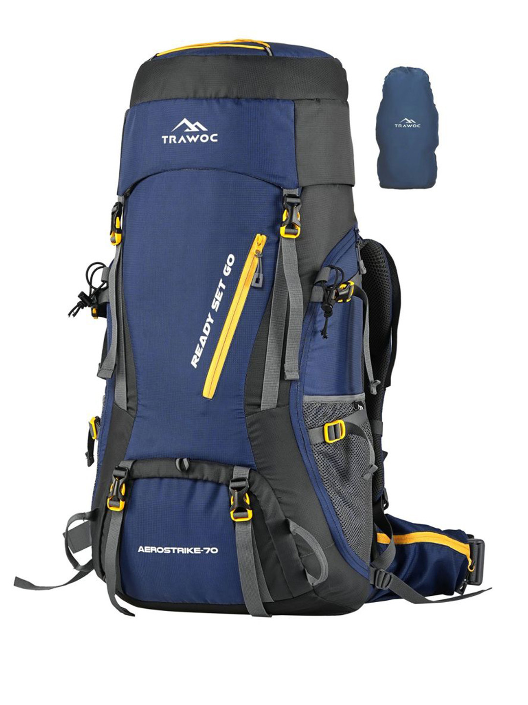 TRAWOC AEROSTRIKE Solid 70L Travel Rucksack With Rain Cover For Camping Hiking Trekking