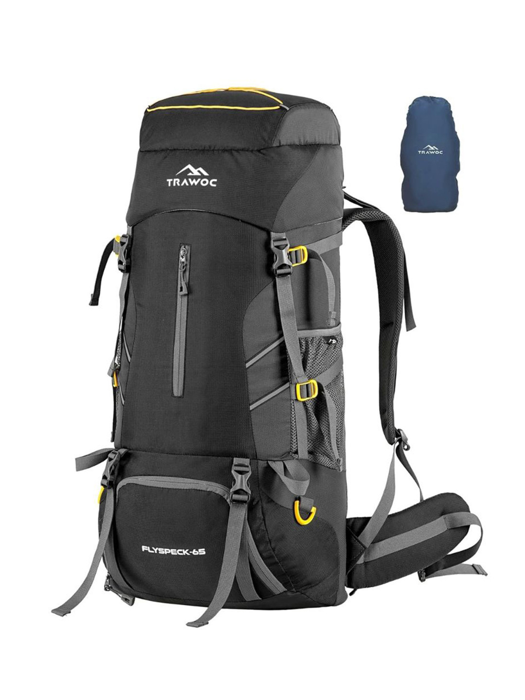 TRAWOC FLYSPECK Solid 65L Rucksack For Hiking Trekking & Travel with Shoe Pocket
