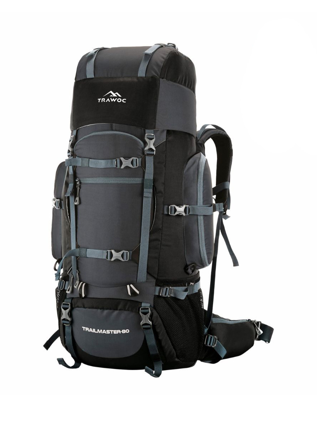 TRAWOC TRAILMASTER 80L Solid Backpack With Shoe Compartment For Hiking Camping Rucksack