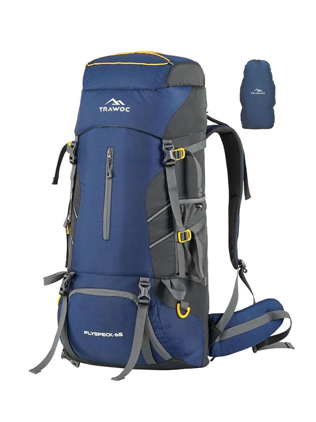 TRAWOC FLYSPECK Solid 65L Rucksack For Hiking Trekking & Travel with Shoe Pocket