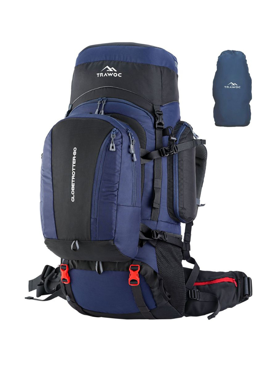 TRAWOC GLOBETROTTER Unisex Solid 80L Rucksack With Fiber Frame Detachable Daypack