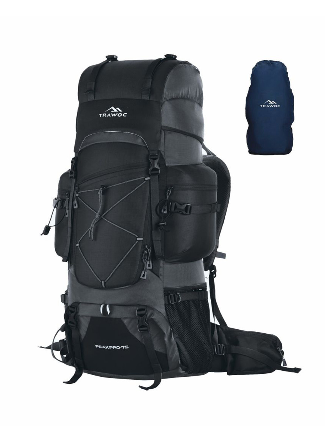 TRAWOC PEAKPRO Solid 75L Travel Rucksack With Laptop Shoe Compartment