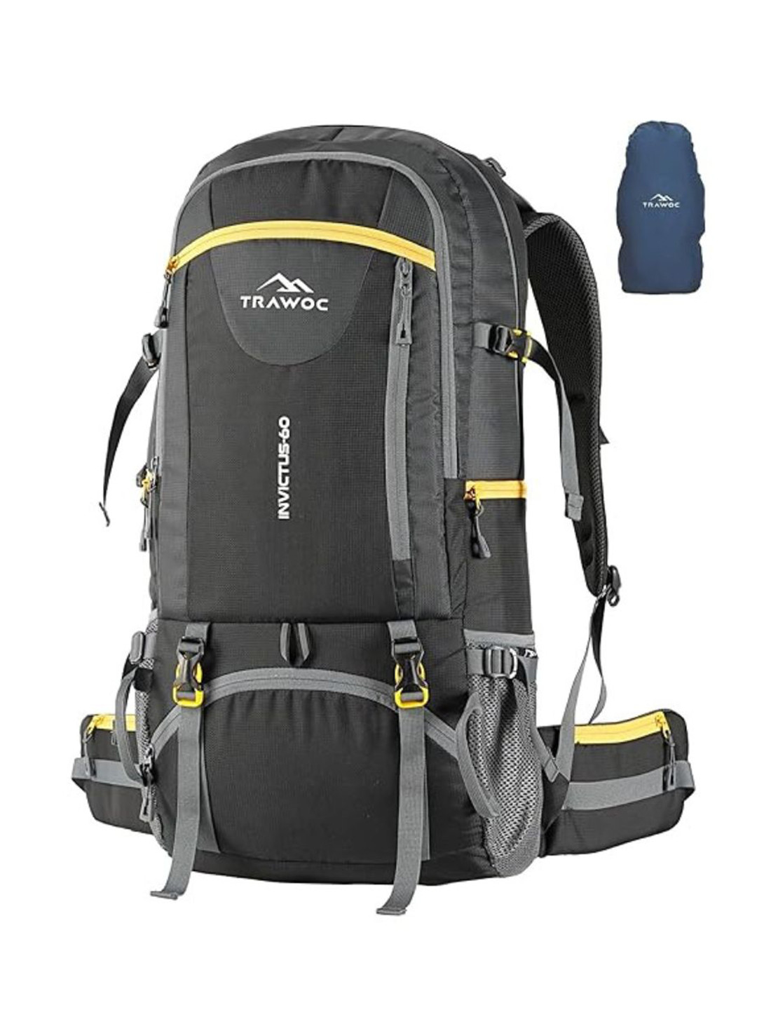 TRAWOC INVICTUS Solid 60L Trekking Rucksack with Rain Cover & Shoe Compartment