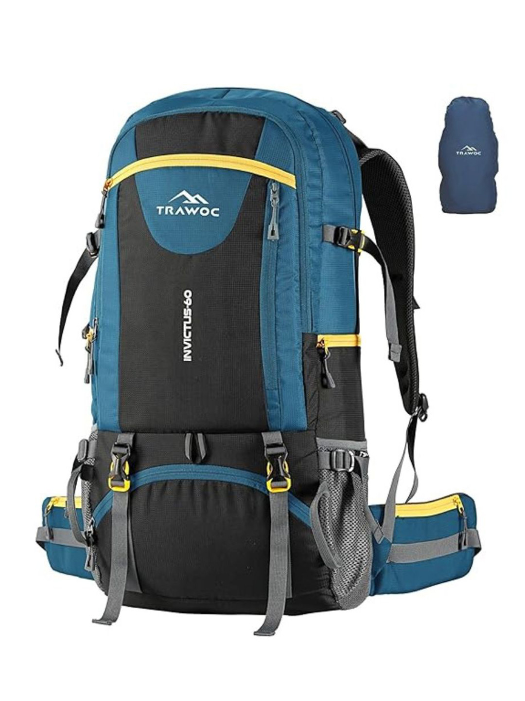 TRAWOC INVICTUS Solid 60L Trekking Rucksack with Rain Cover & Shoe Compartment