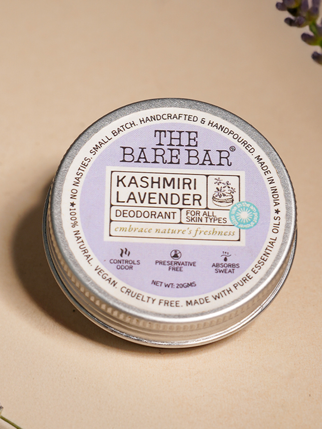 The Bare Bar Kashmiri Lavender Deodorant- 20 g