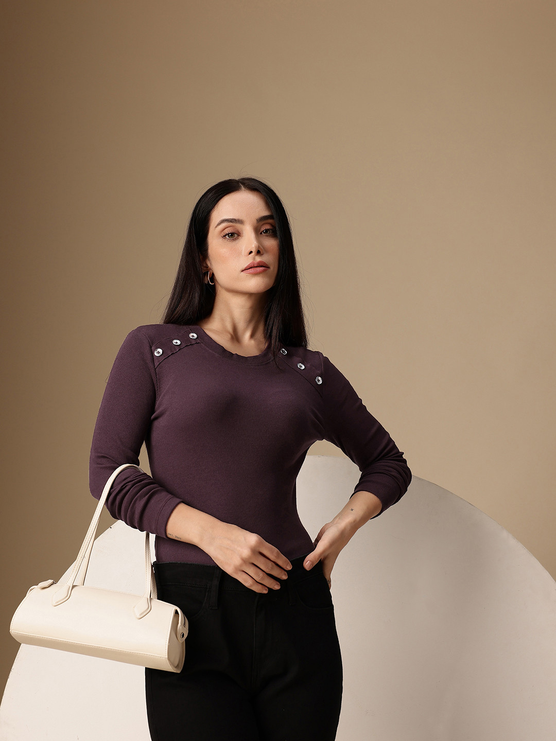 Chemistry Ribbed Long Sleeves T-shirt