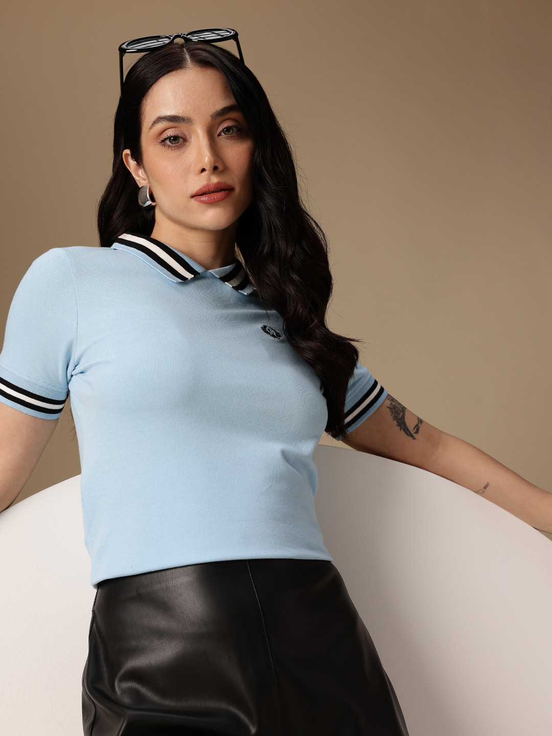 Chemistry Peter Pan Collar Fitted Top