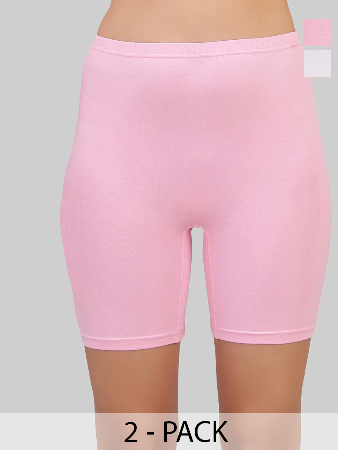 Selfcare Women Pack of 2 Solid Mid-Rise Cotton Cycling Short - SN3269