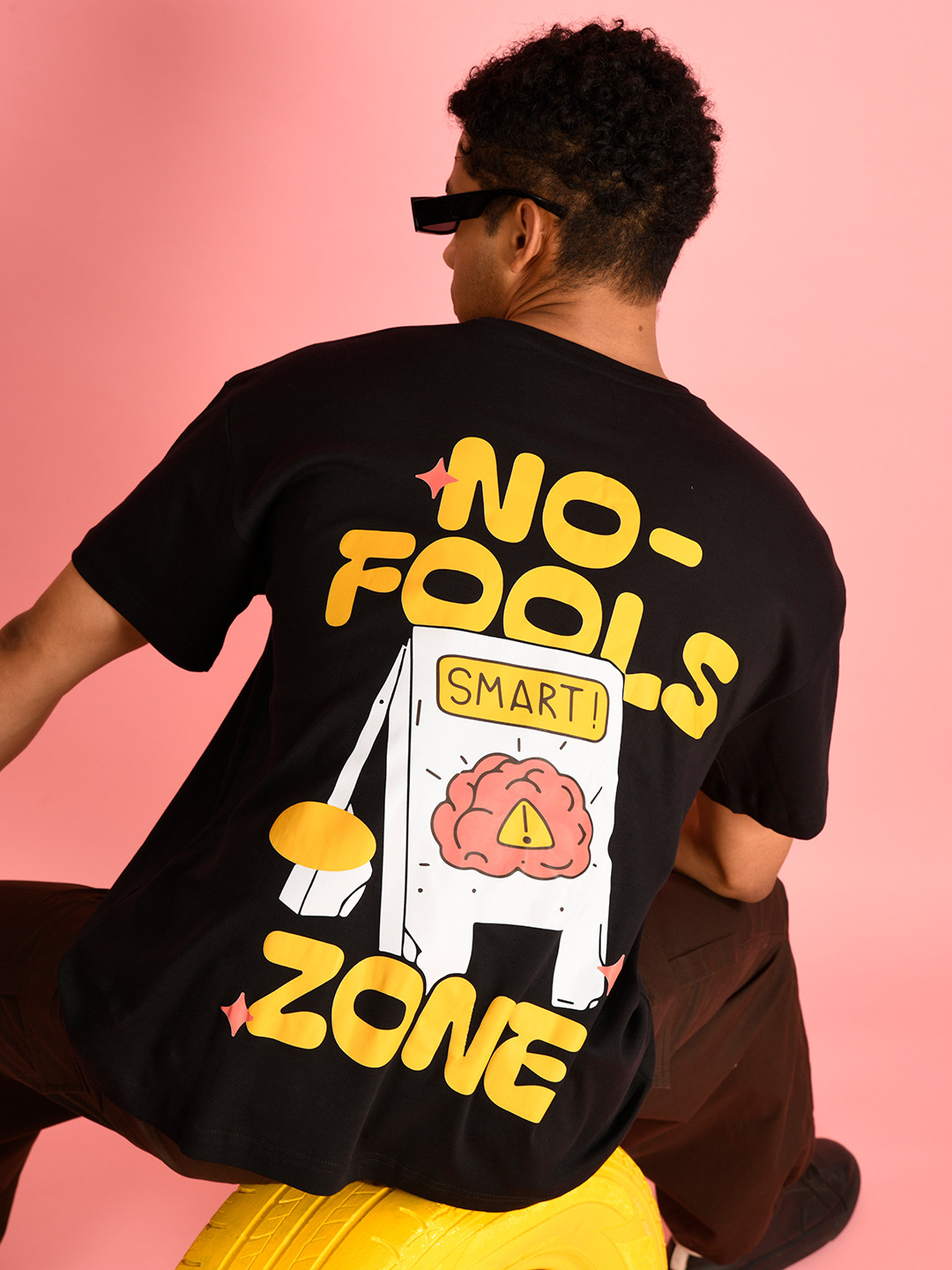 Bene Kleed Men Typography Printed Round Neck Cotton Oversized T-shirt