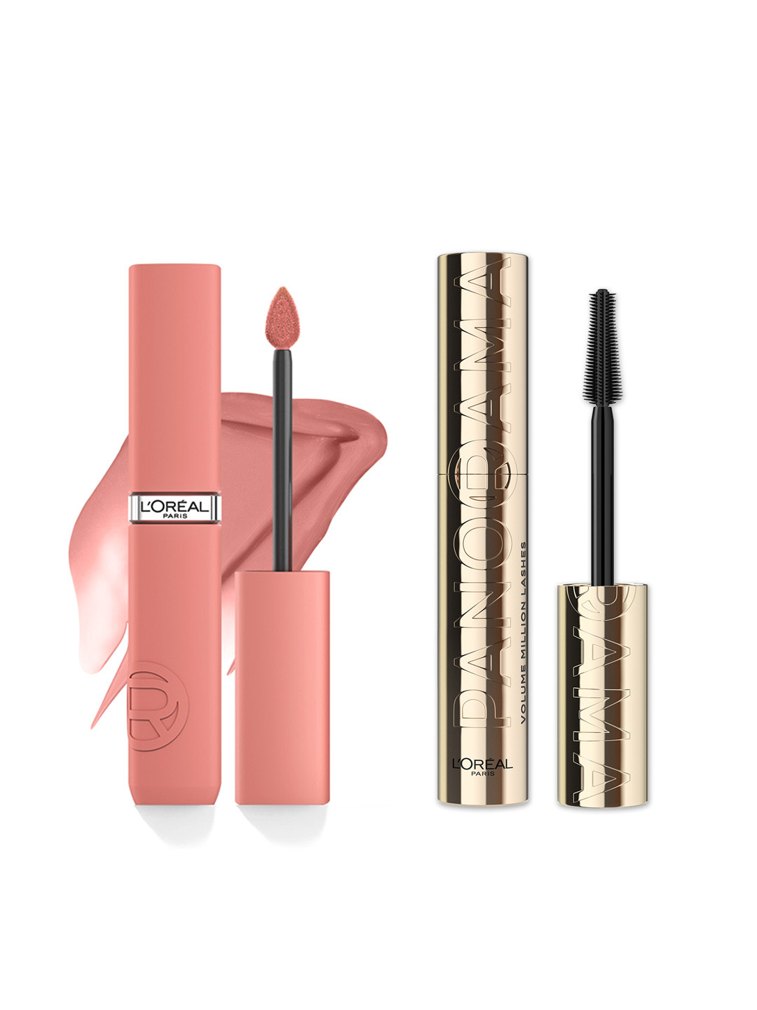 LOreal Liquid Lipstick 5ml - Worth It 601 & Waterproof Mascara 9.4 ml - Black Combo