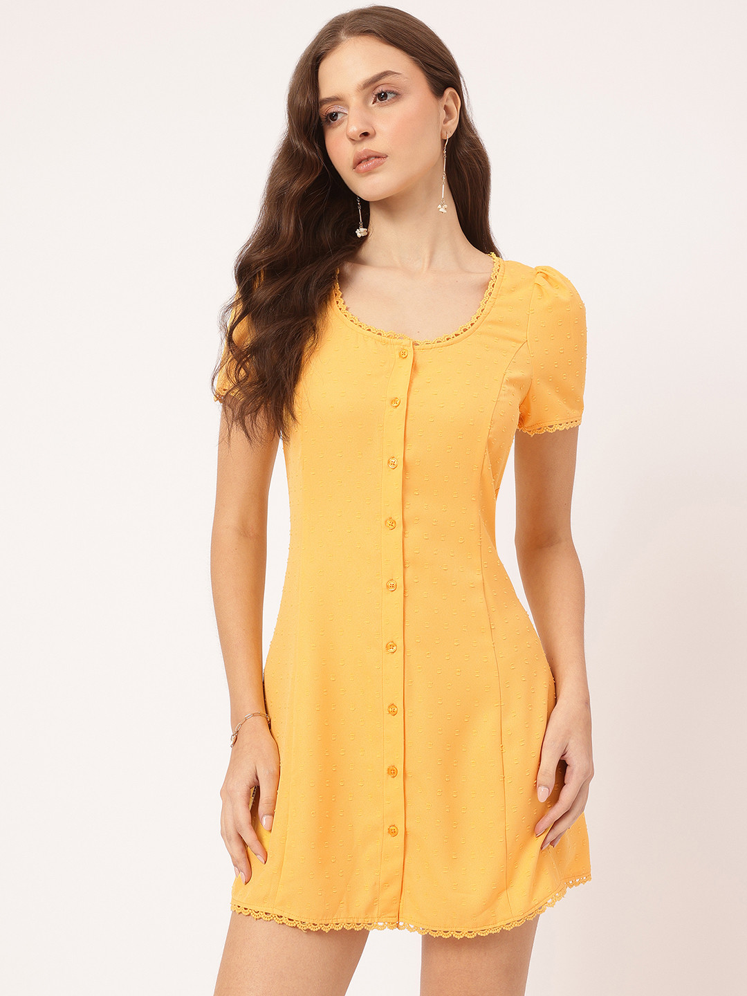 DressBerry Mini Sheath Dress with Lace-Detail