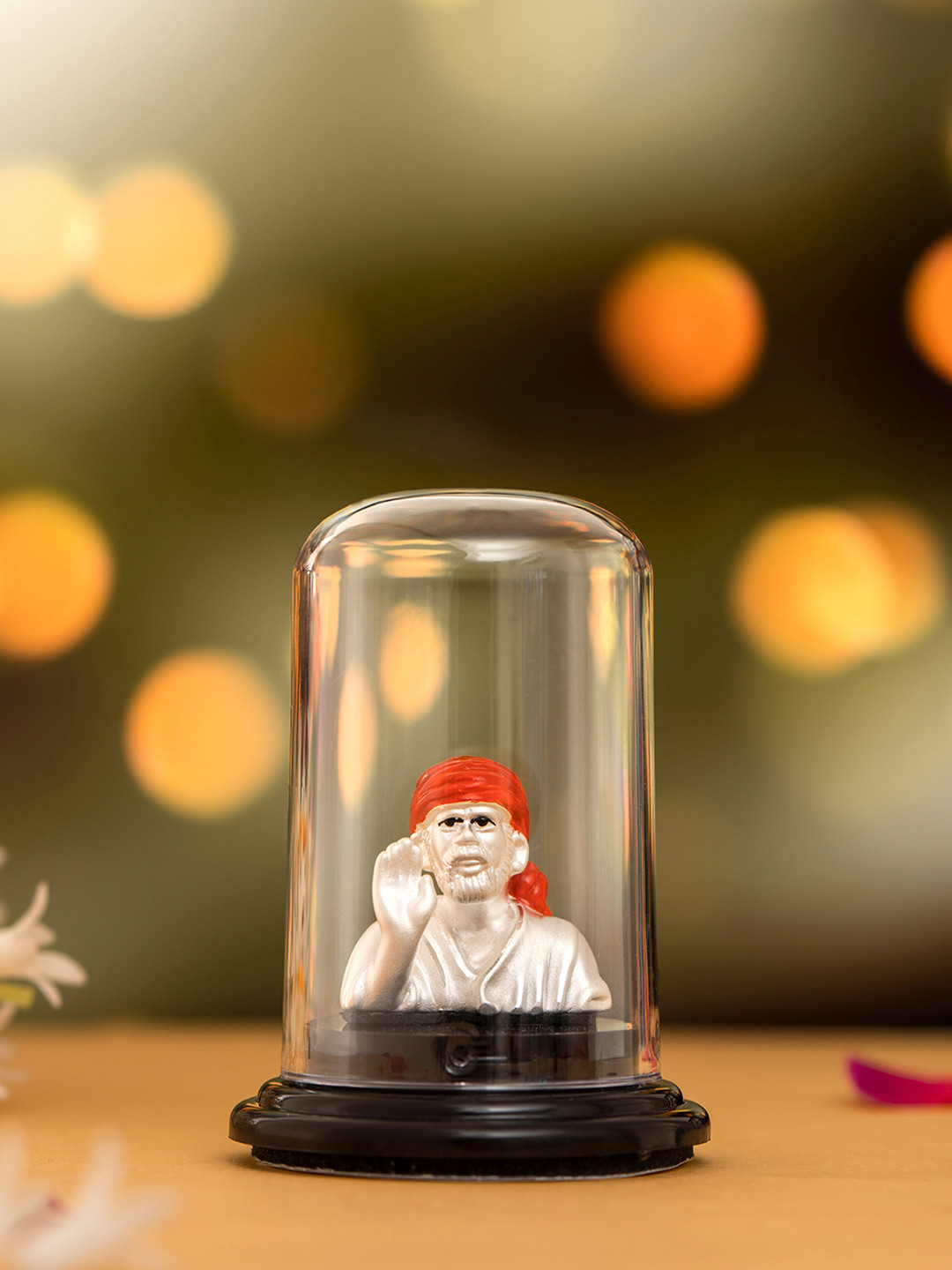 Zavya Silver Metallic Prayer Room Tiny Showpiece - 2.8 Inches