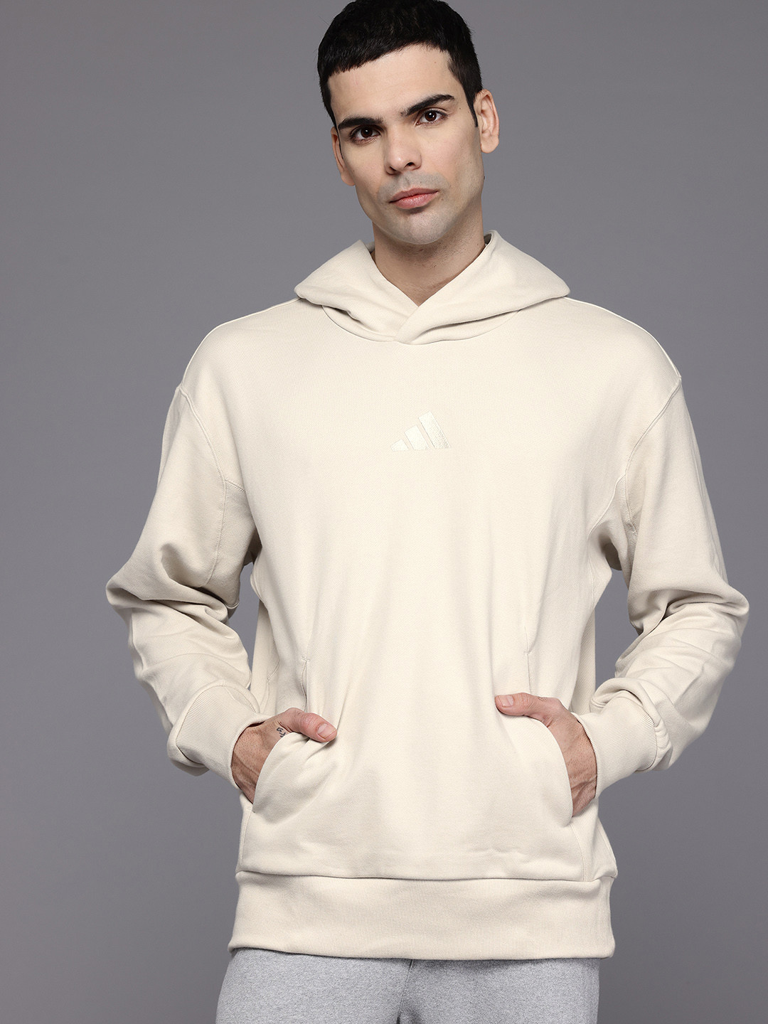 ADIDAS All Szn French Terry Cotton Hooded Sweatshirt