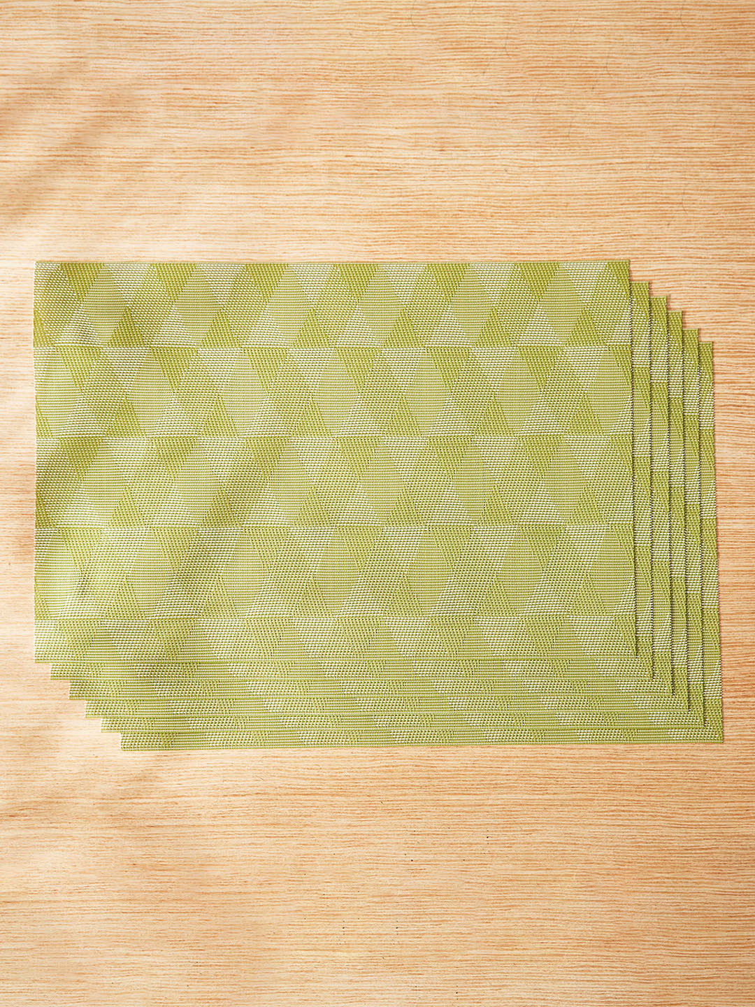 Home Centre Eden 6 Pieces Green Geometric Rectangular Table Placemats
