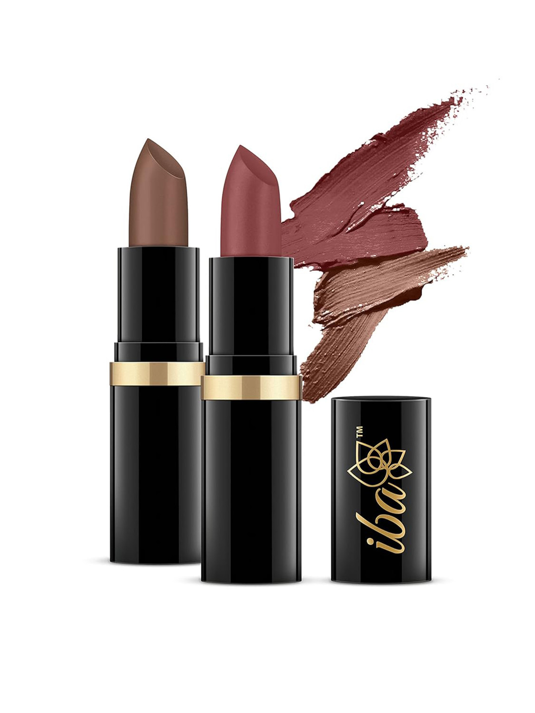Iba Set Of 2 Pure Lips Long Lasting Lipstick - 4 g Each - Brown Sugar A38-Iced Mocha A42