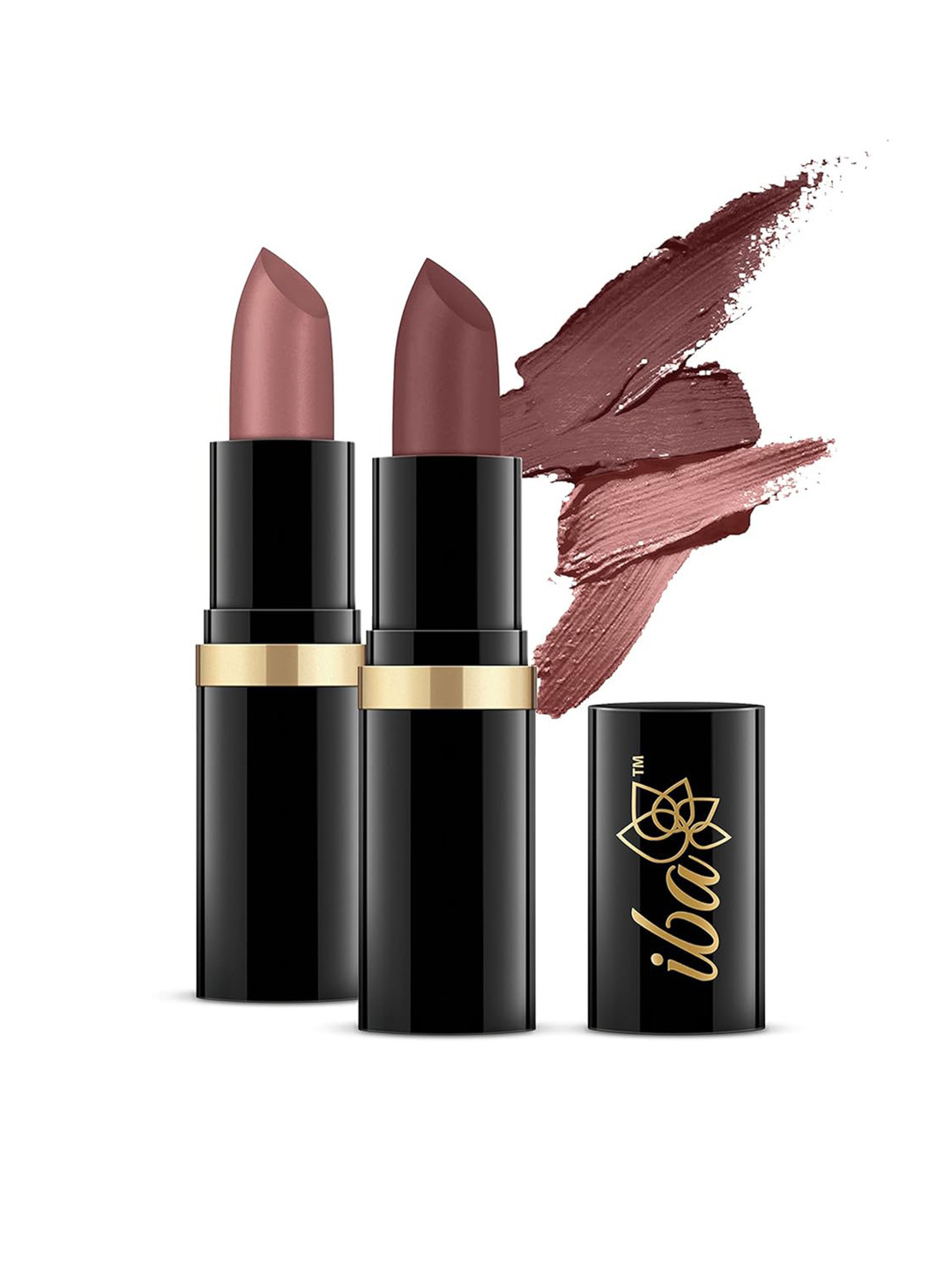 Iba Set Of 2 Pure Lips Moisture Lipstick- 4 g Each- A45 Glossy Natural & A46 Spicy Nude