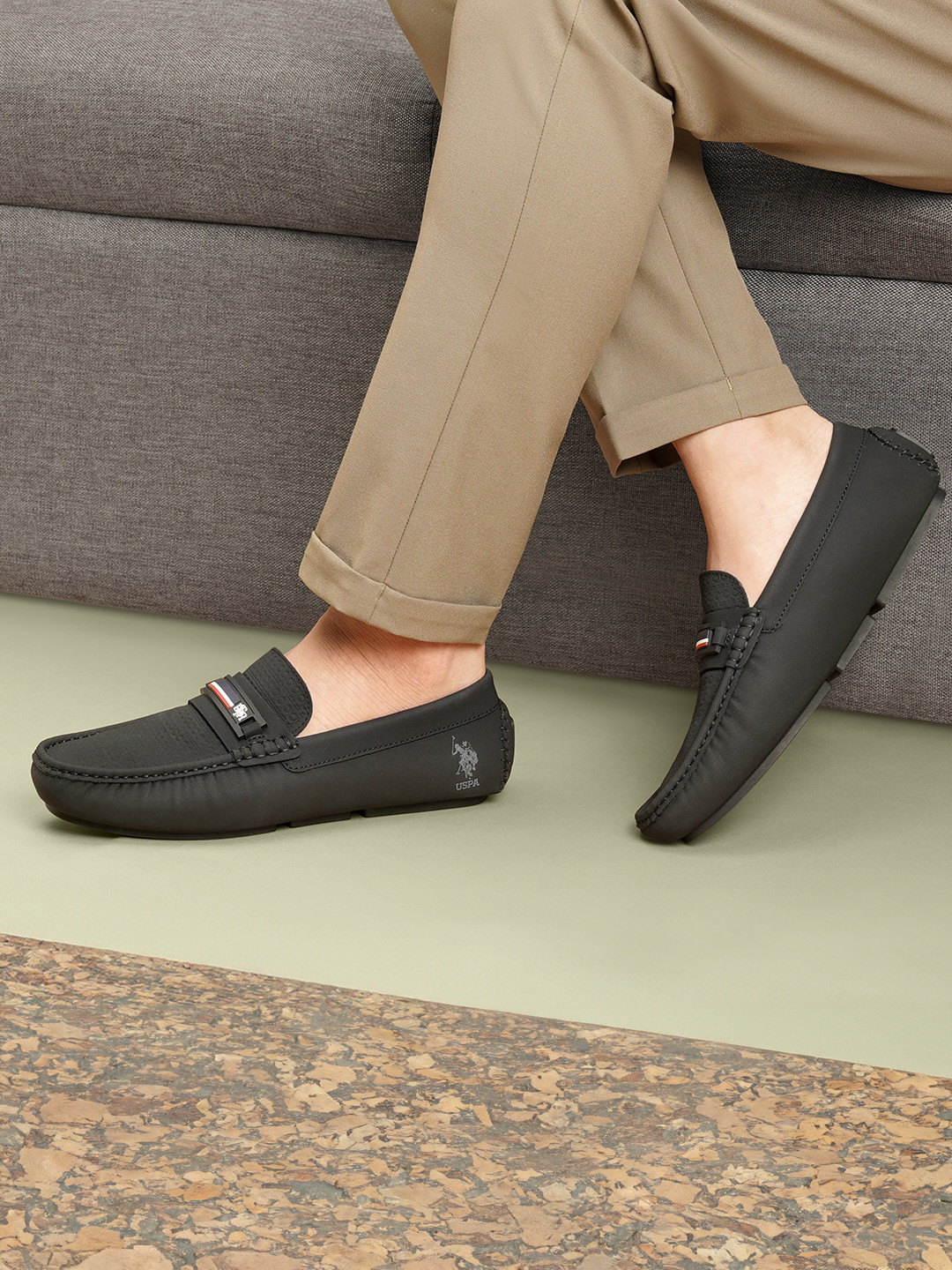 U.S. Polo Assn. Men  PU textured Upper with signature tape branding