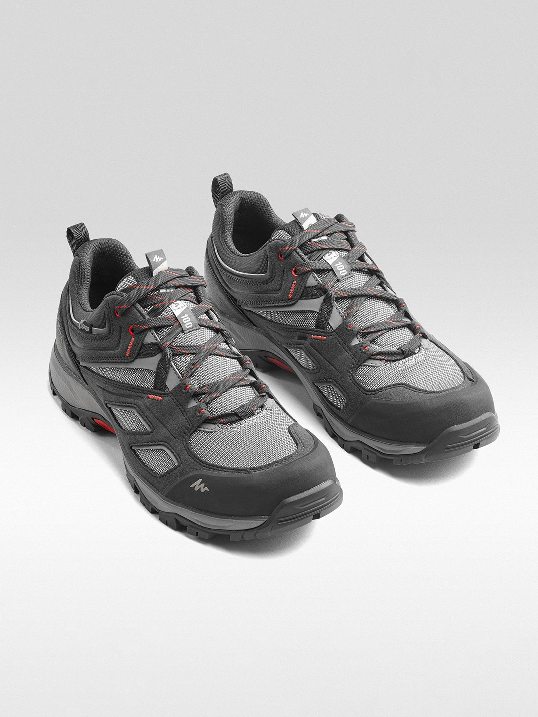 Decathlon QUECHUA - Men Grey Waterproof High Traction Hiking Shoes