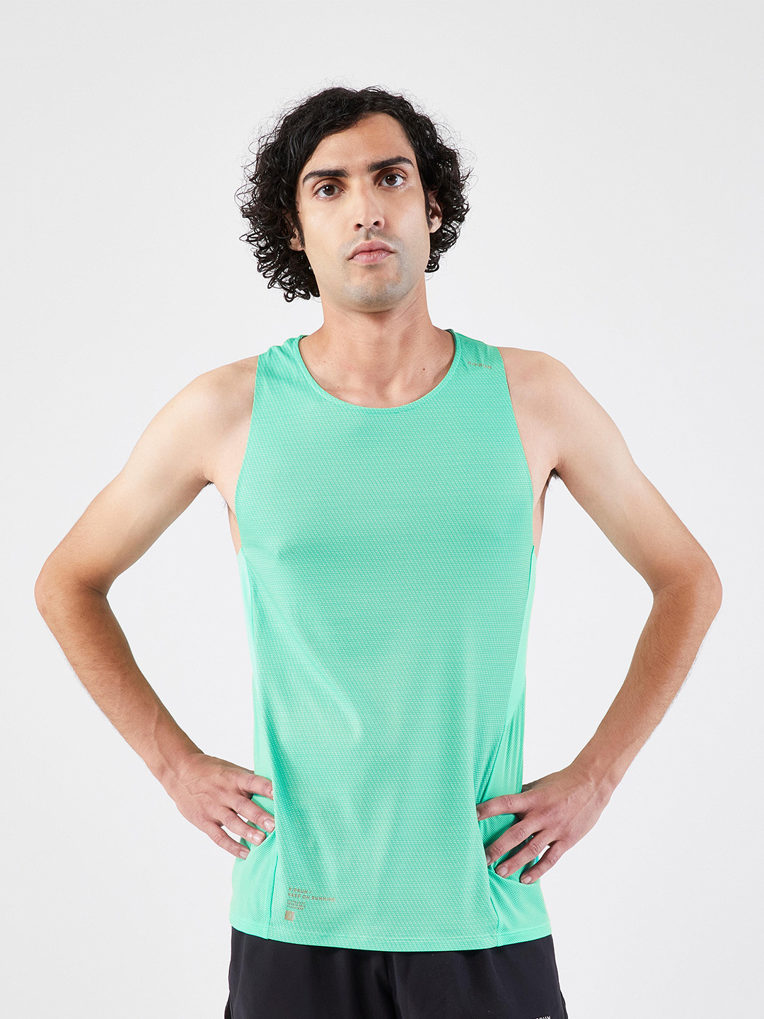 Decathlon KIPRUN - Men Self Design Round Neck Running T-Shirt