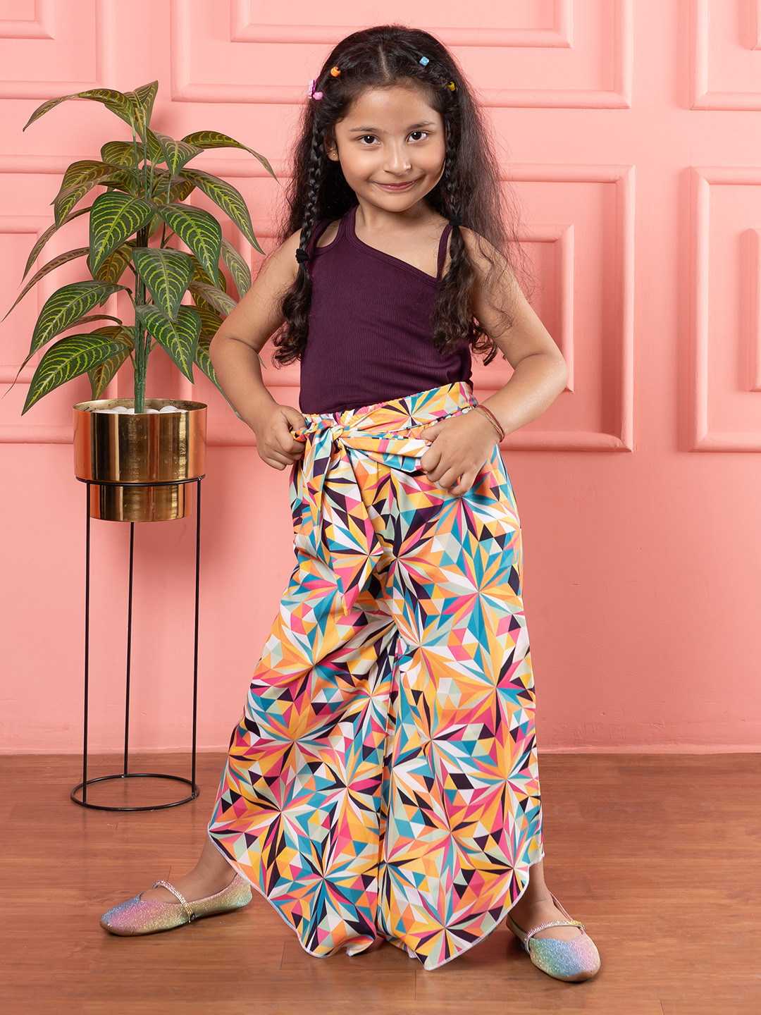 BEBE UNICORN Girls Sleeveless Top With Palazzos