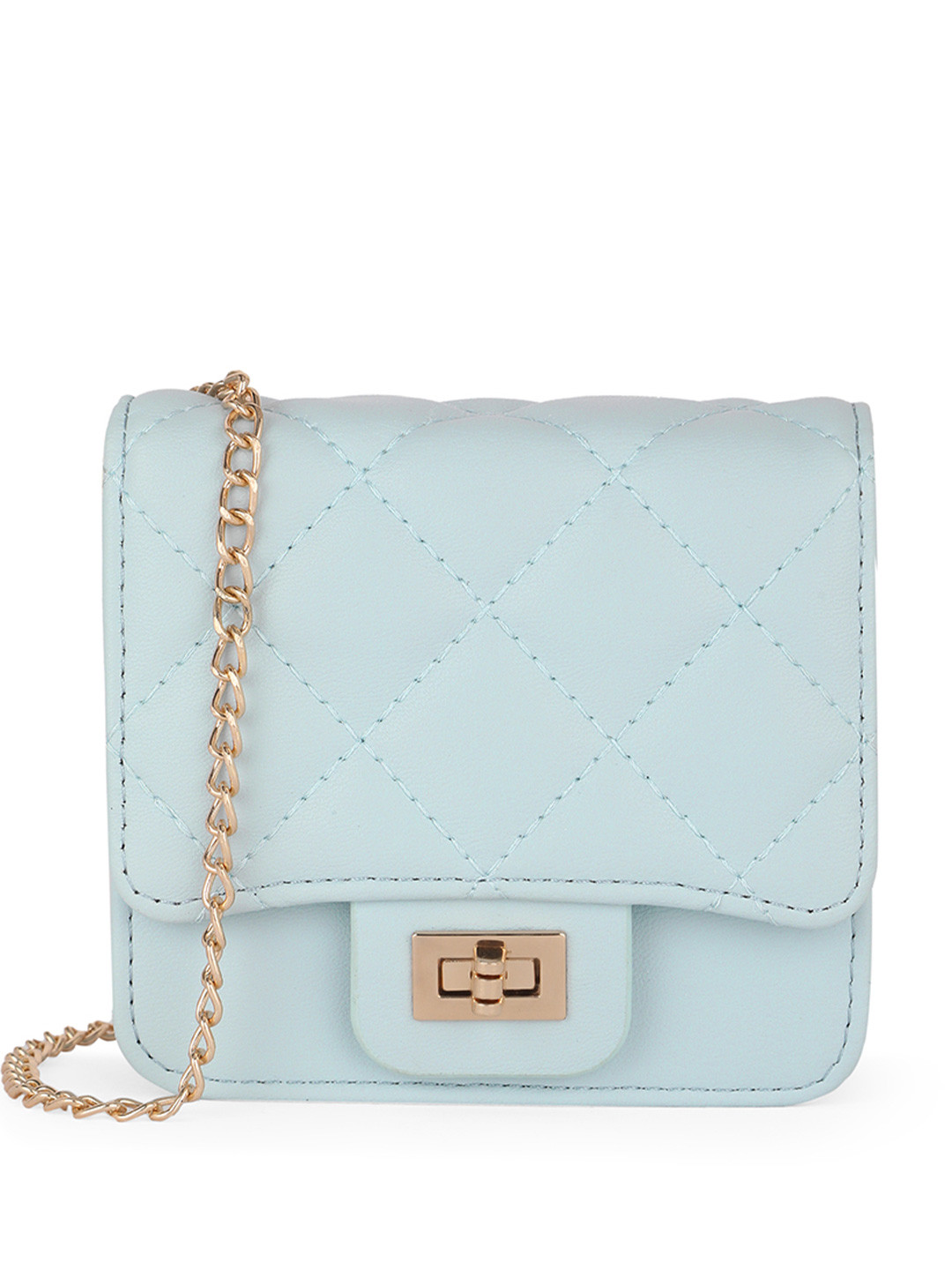 Globus Women Puffed Quilted Sling Bag With Detachable Chain Strap