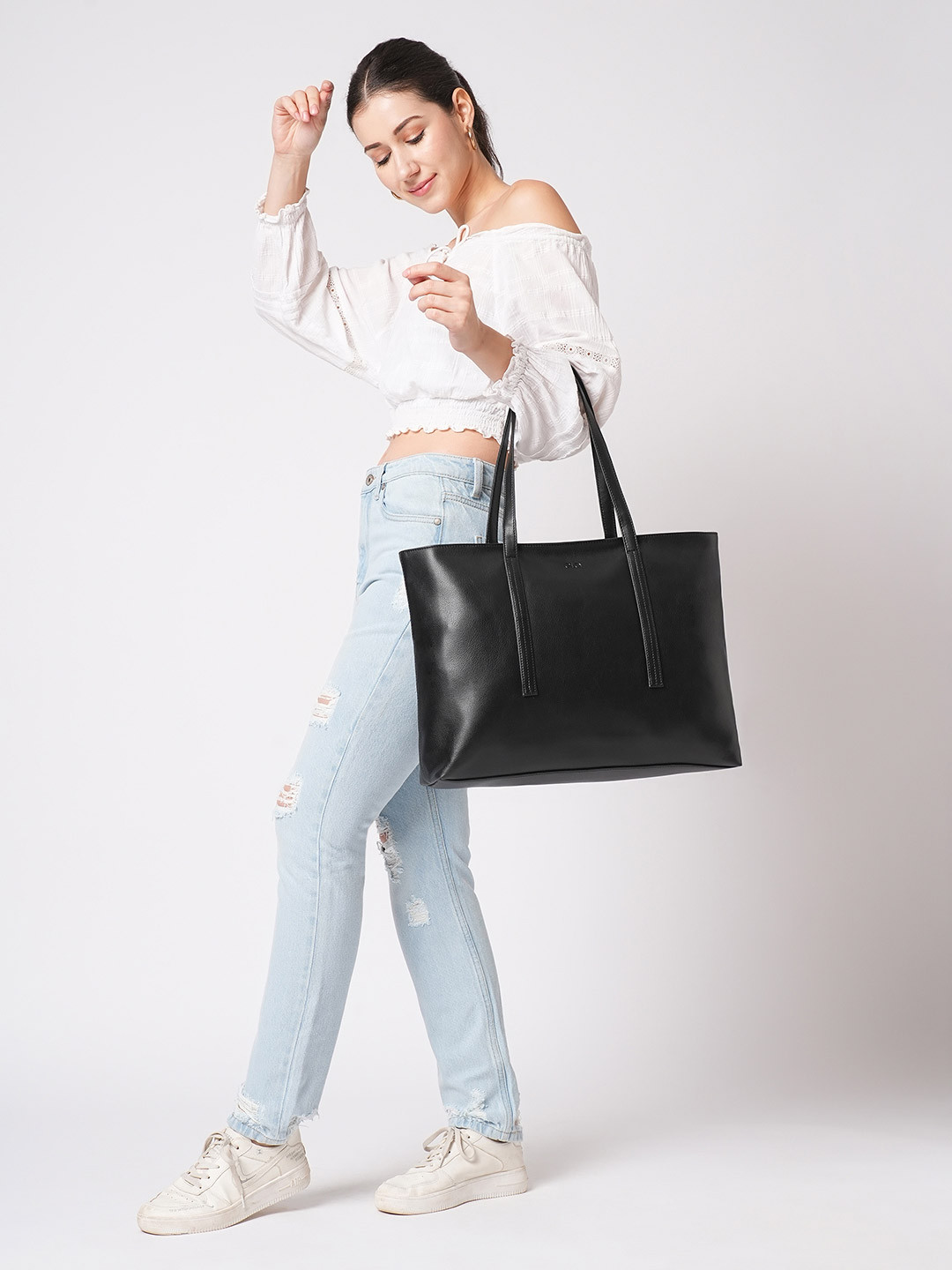 Globus Women Textured Double Handle Workwear Tote Bag
