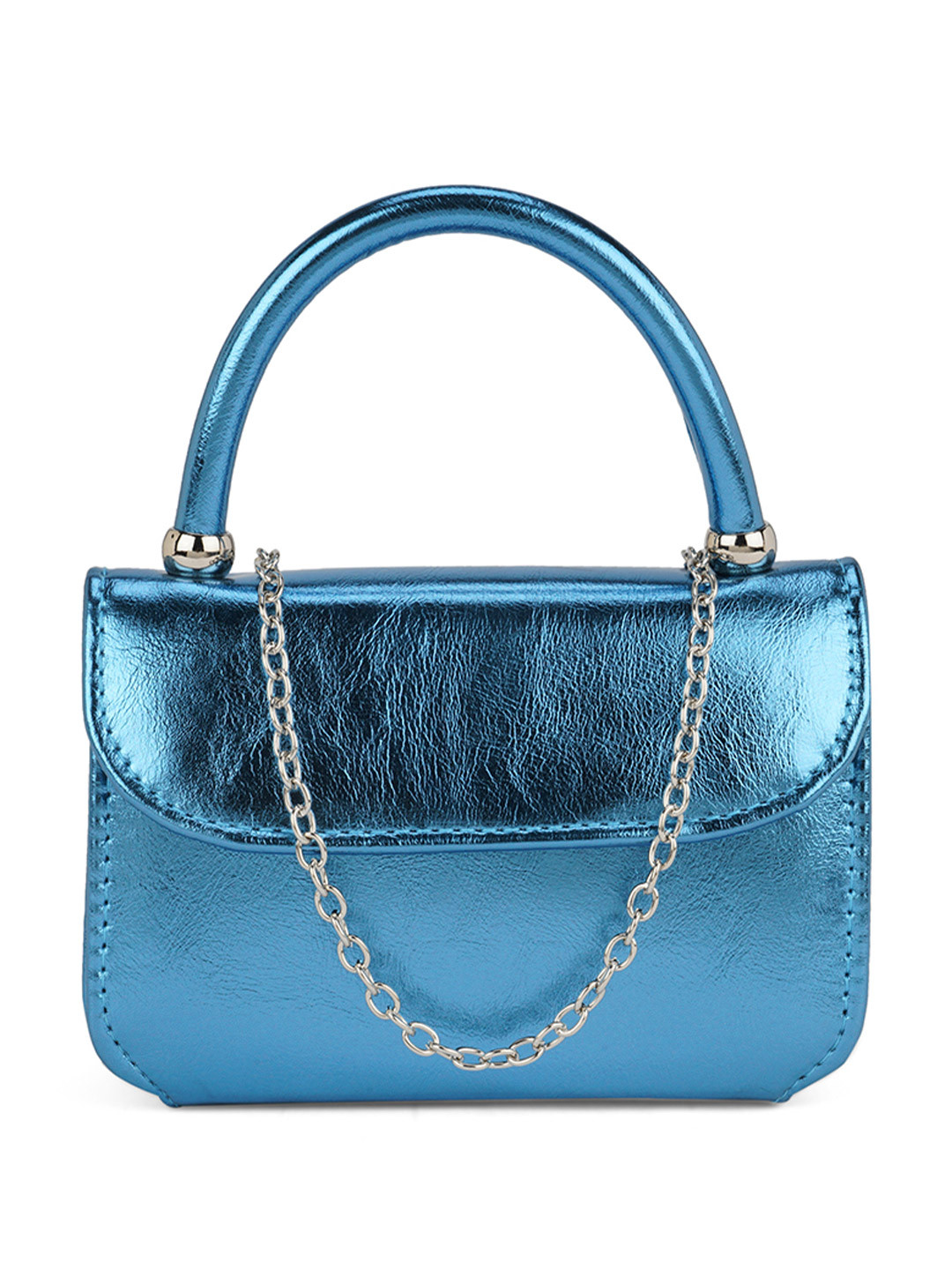 Globus Women Shiny Single Handle Small Party Sling Bag With Detachable Chain Strap