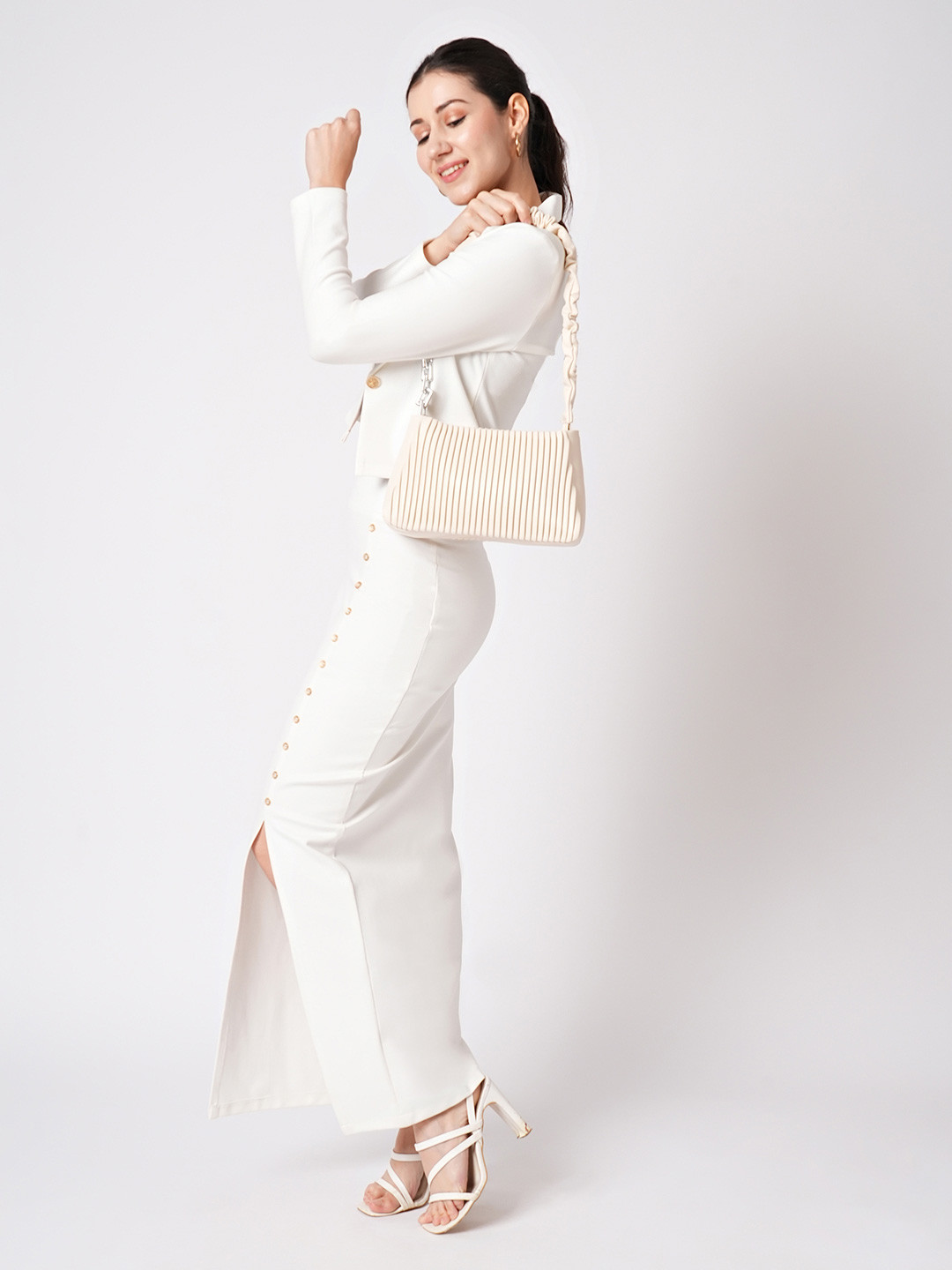 Globus Women Fringed Small Party Sling Bag With Detachable Chain Detail Strap