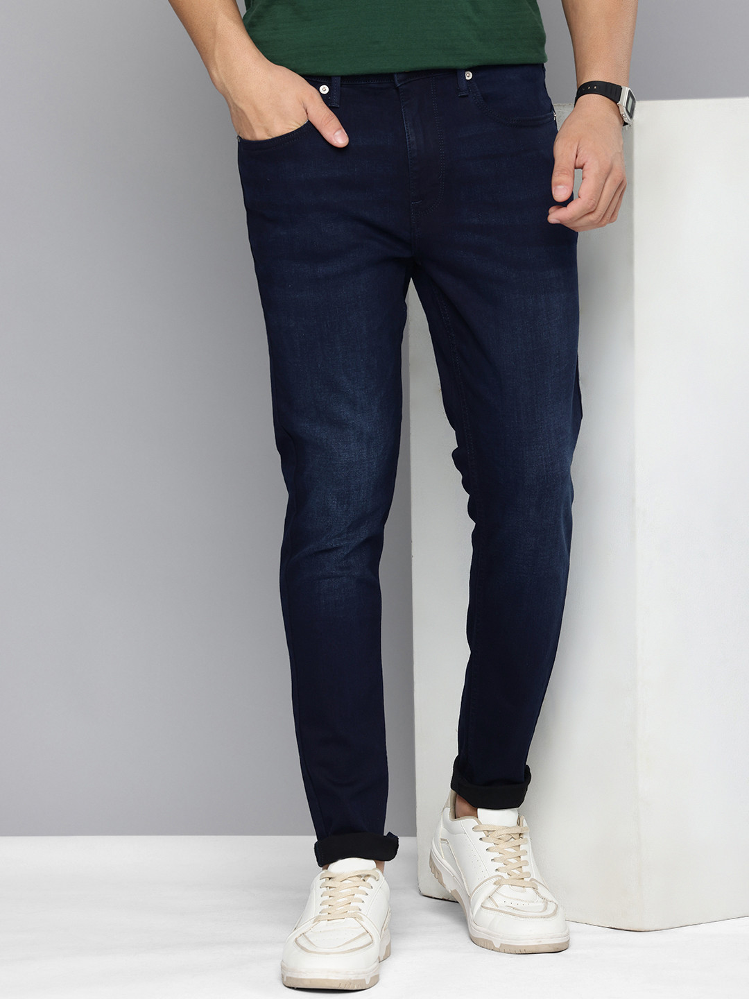 Flying Machine Men Morrison Skinny Cropped Fit Light Fade Stretchable Jeans