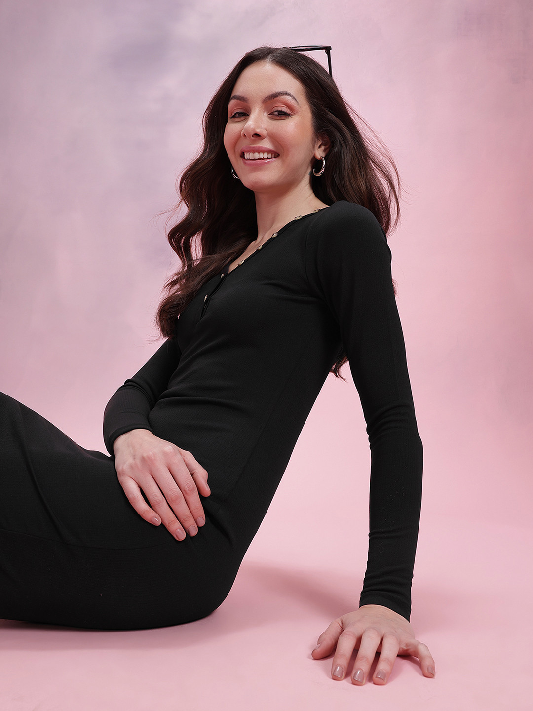 DressBerry Long Sleeves Stretchable Bodycon Mini Dress