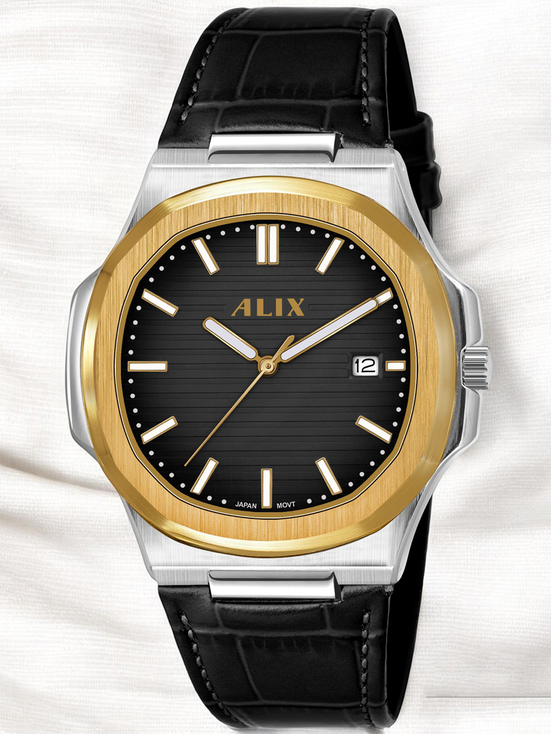 ALIX Men Dial & Leather Straps Analogue Watch AL2906L GBB