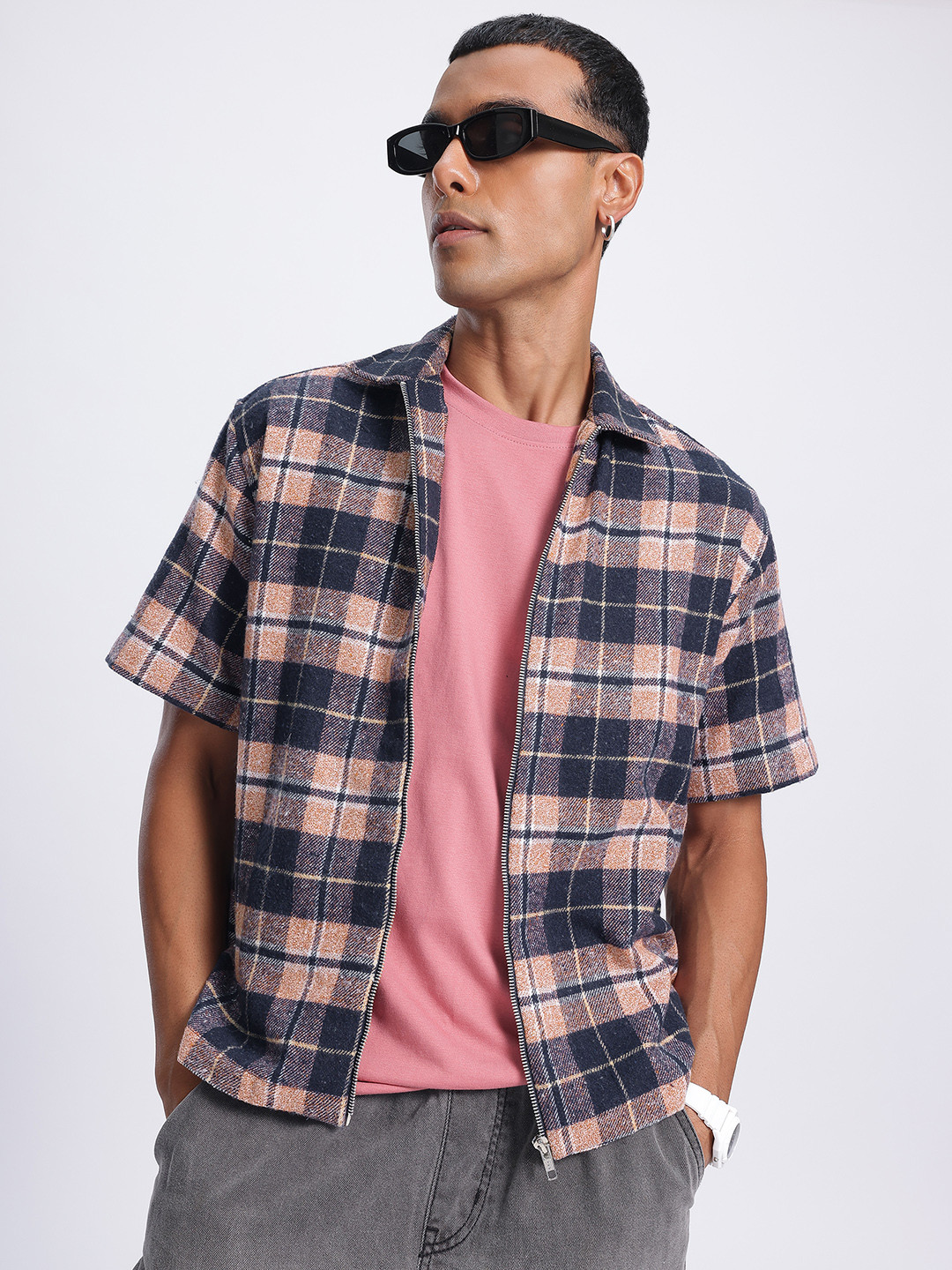 Kook N Keech Tartan Plaid Checks Flannel Relaxed Fit Shirt