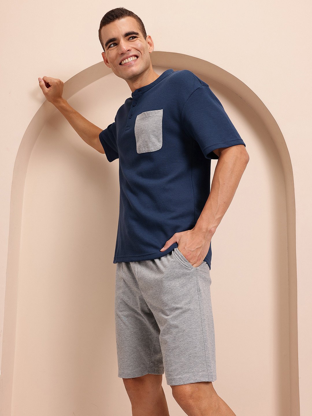 Mast & Harbour Men Relaxed Fit Short Set