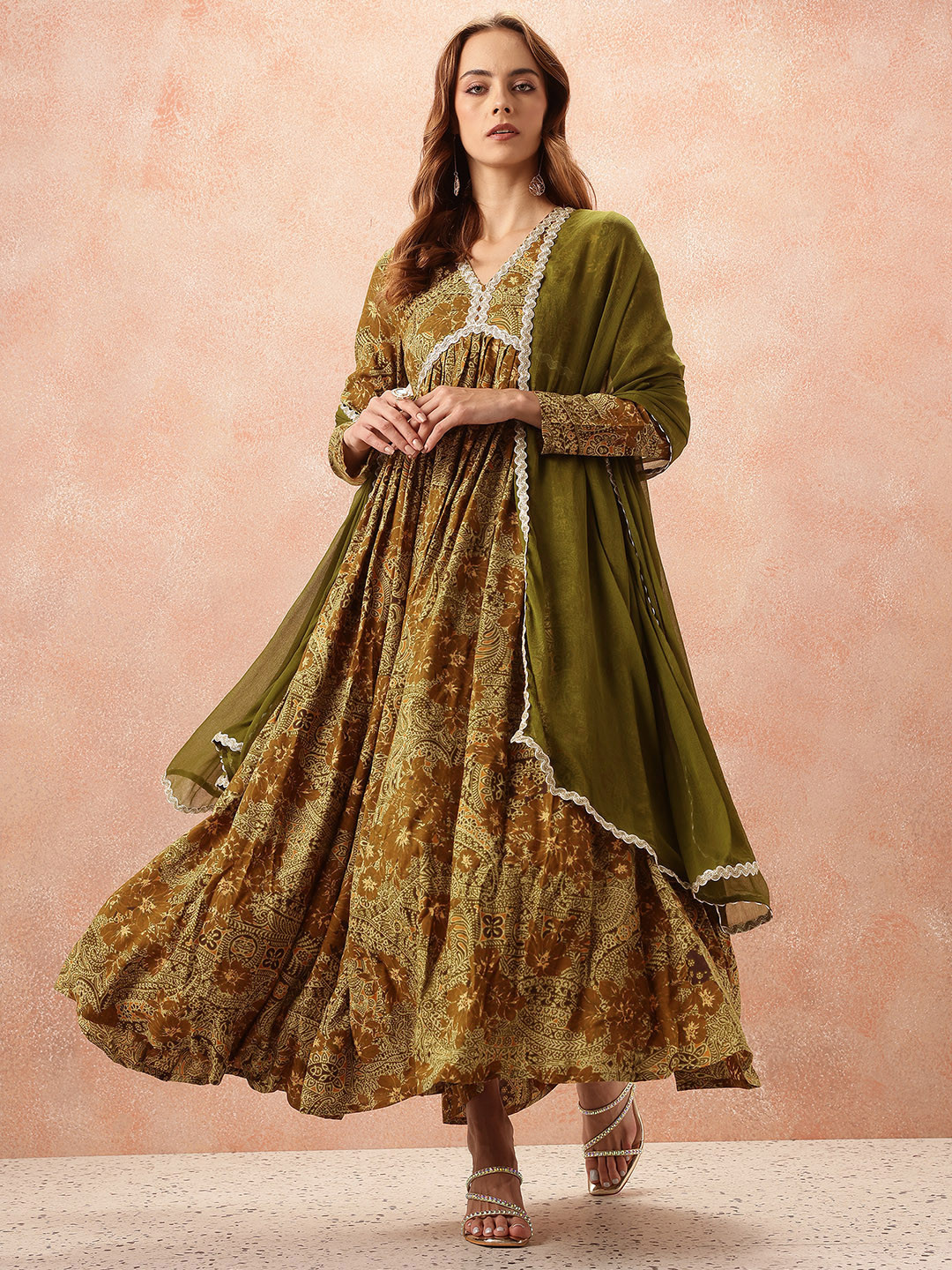 all about you Lace Taping Ethnic Dress